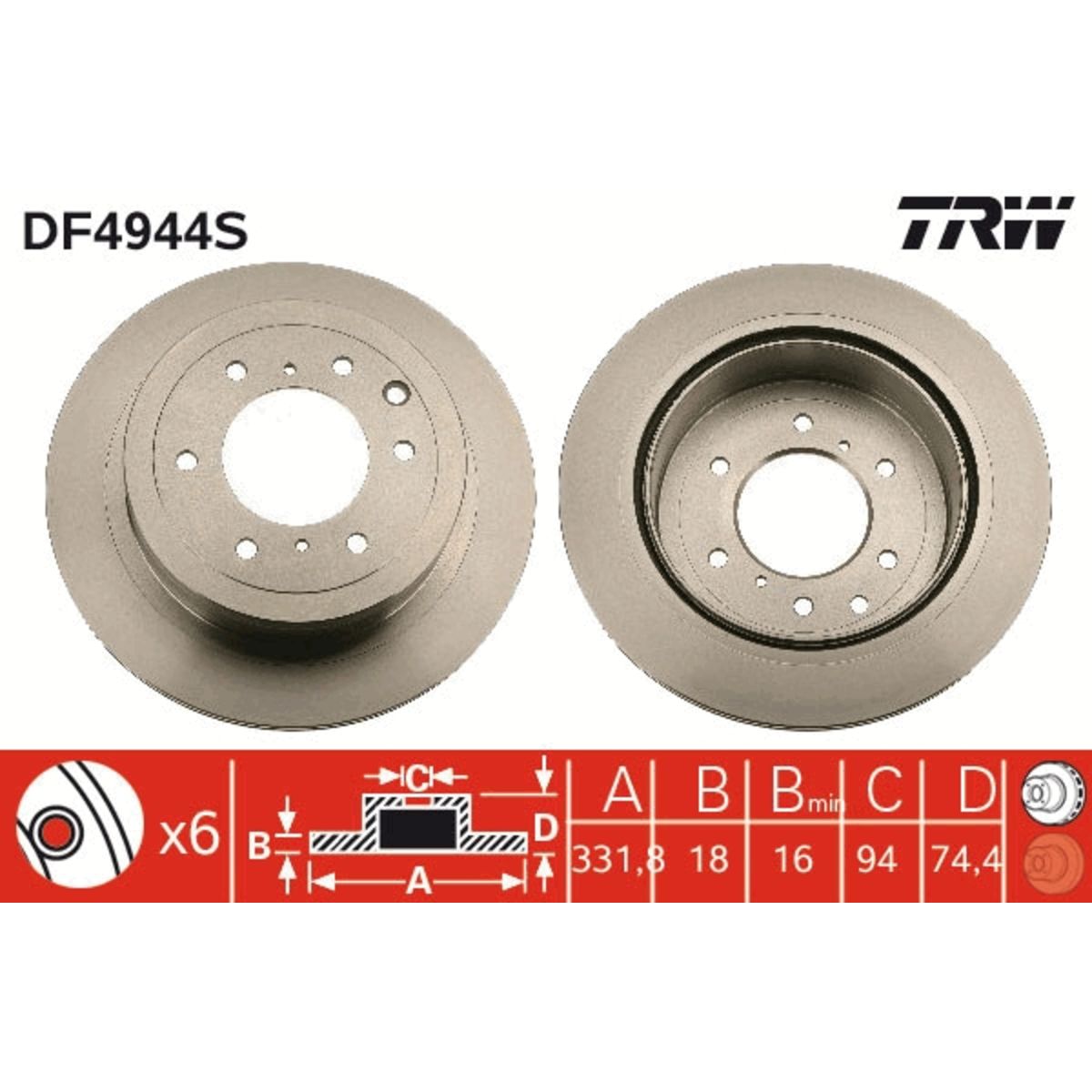 Jarrulevy TRW DF4944S