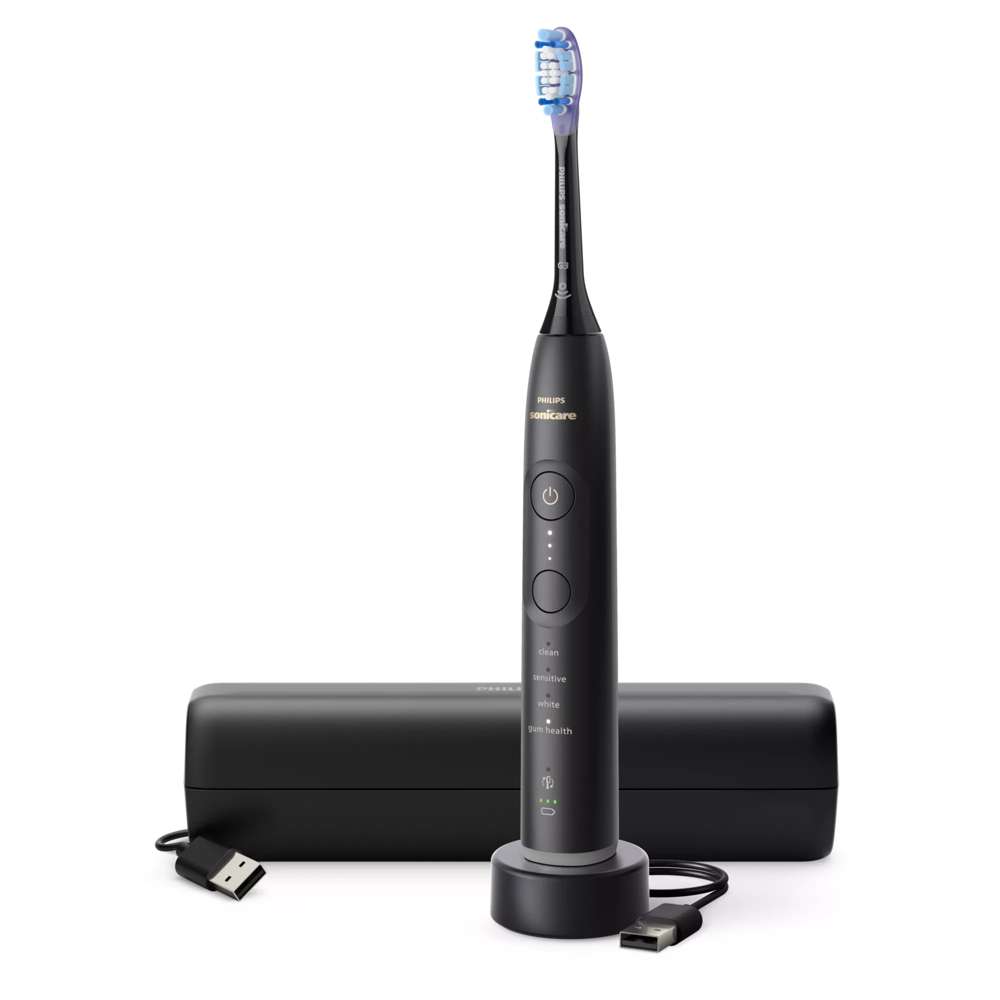 Philips Sonicare 7100 series Series 7100 HX7421/01 Ladattava sähköhammasharja, Aikuinen, Sonic-hammasharja, Herkkä, Ienhoito, Valkaisu, 62000 liikettä minuutissa, Musta, 2 min