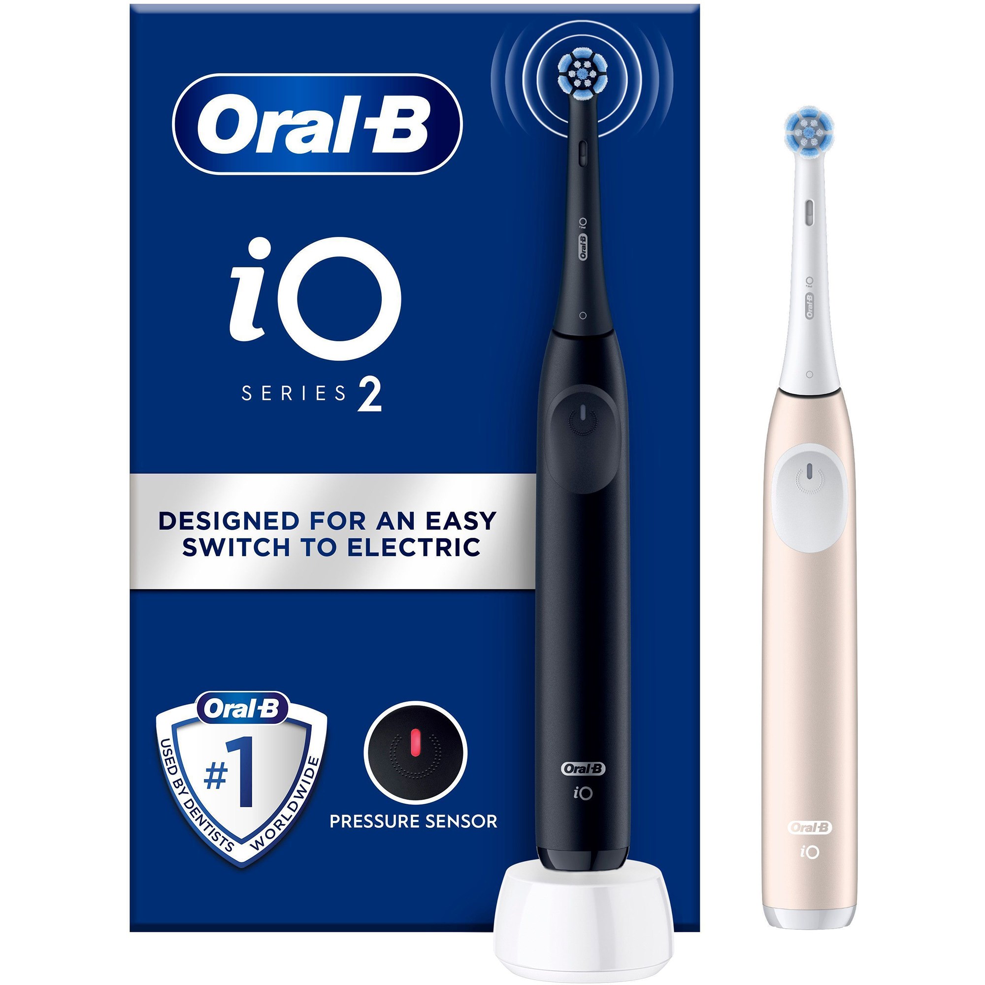Oral-B iO2 Duo -sähköhammasharja, 2 kpl, musta/pinkki