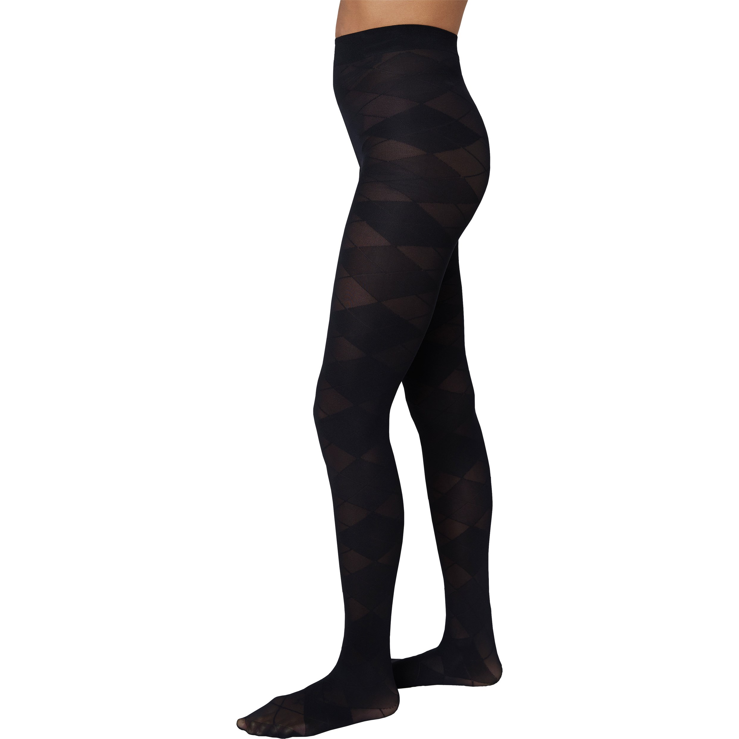 Swedish Stockings Rebecka Argyle Tights  Black L
