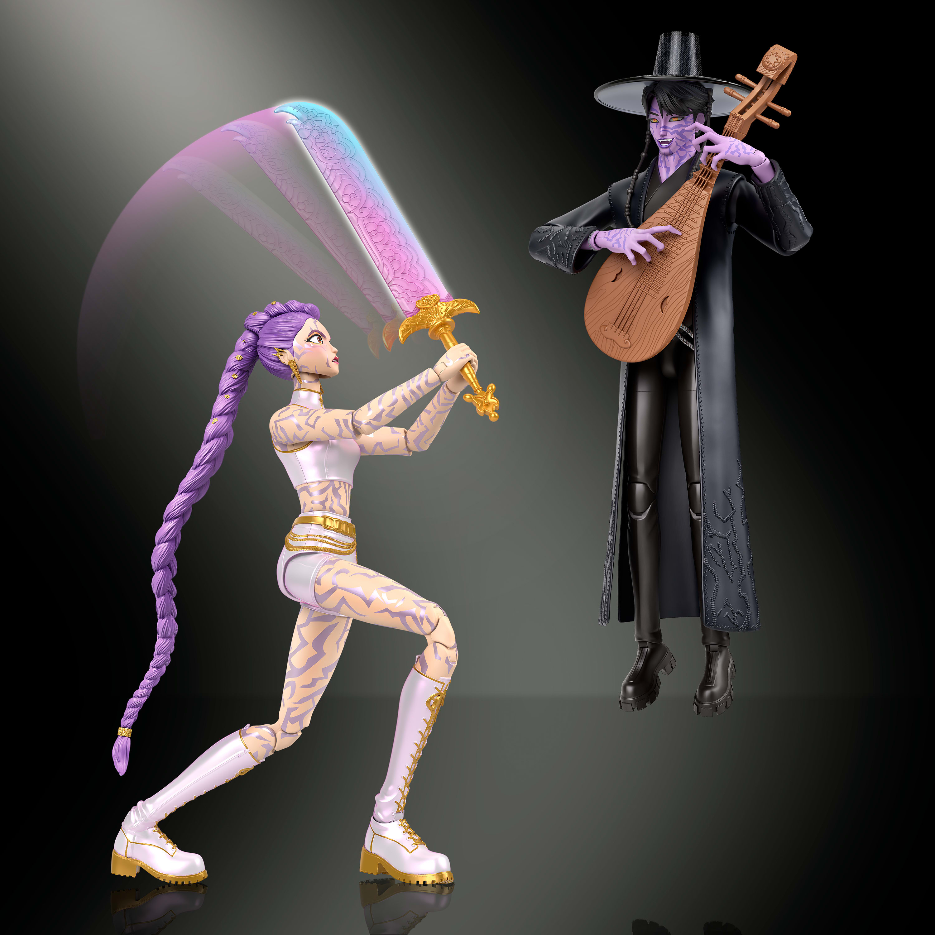 K POP Demon Hunters Action Figure Rumi & Jinu 2-pack