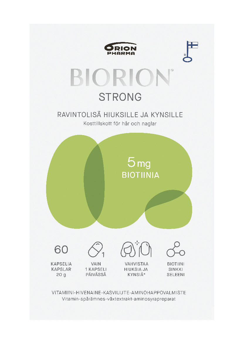 Biorion Strong 5 mg 60 kaps ravintolisä hiuksille ja kynsille