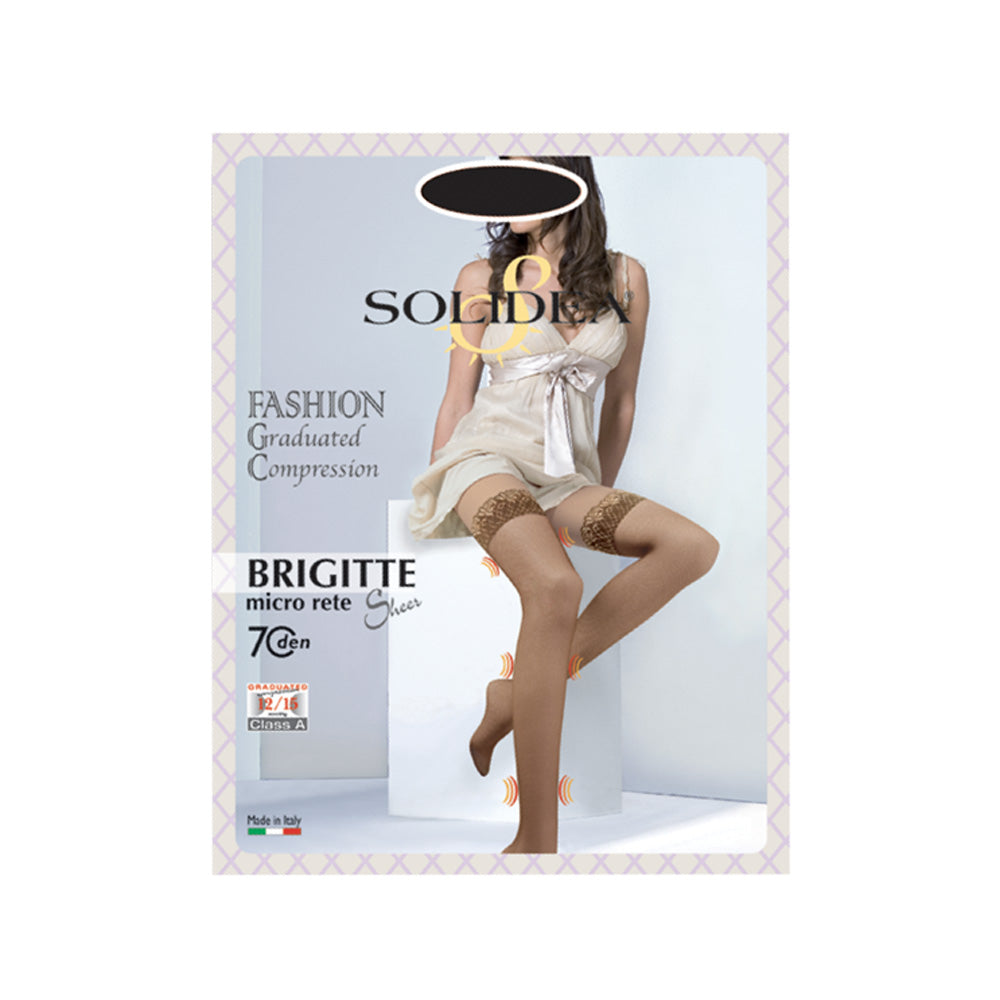 Solidea Brigitte Micro Rete -läpikuultavat pidot 12 15mmHg 1S Mokka