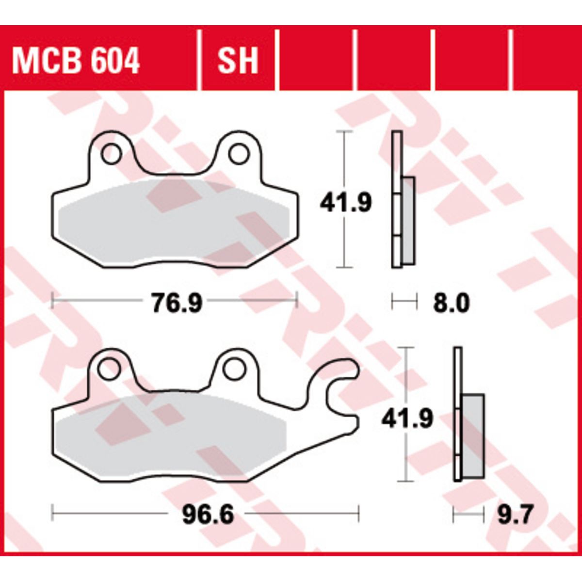 Jarrupalat, levyjarru TRW MCB604SH