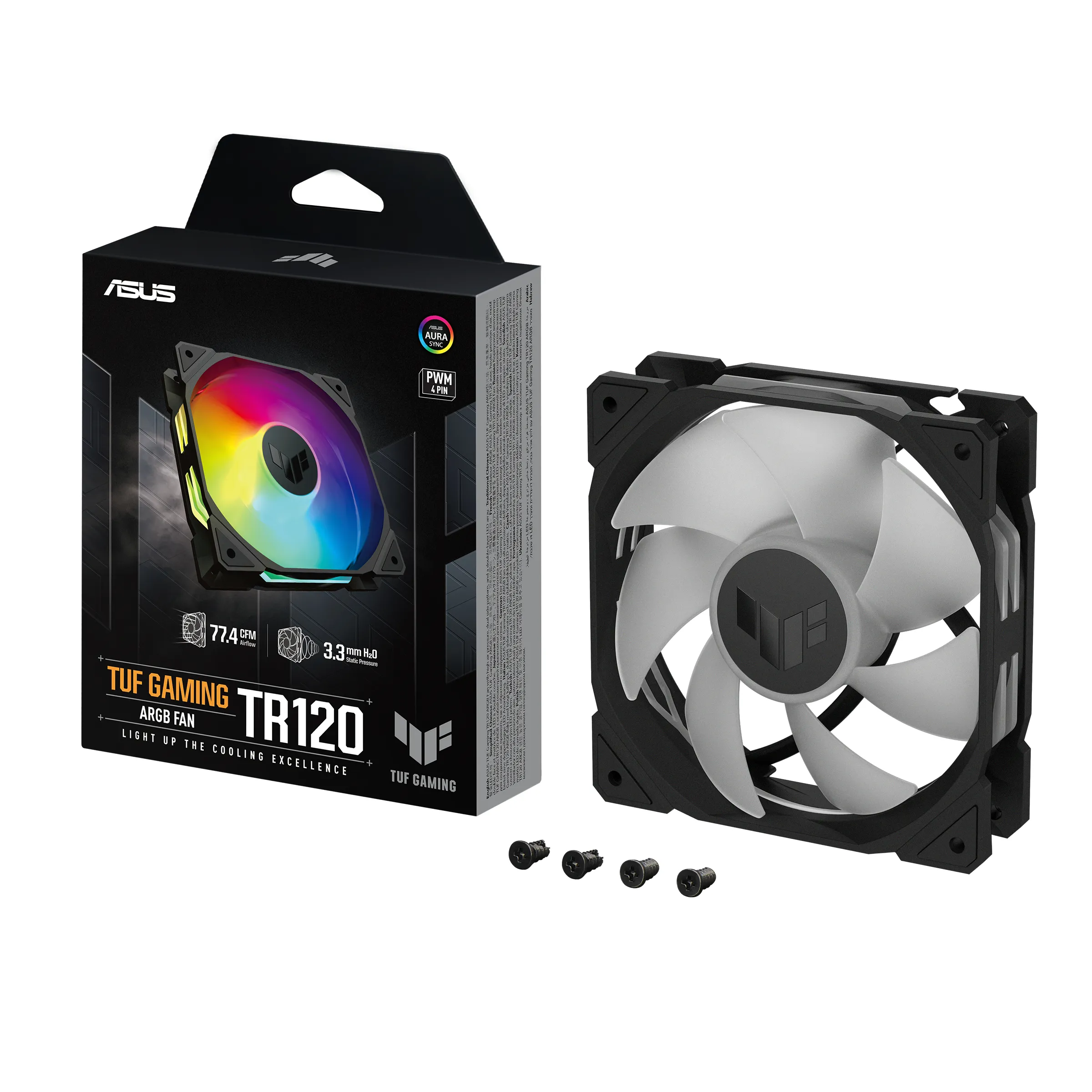 ASUS TUF GAMING TR120 - Kotelotuuletin - 120mm - Musta RGB LED valolla - 29 dBA