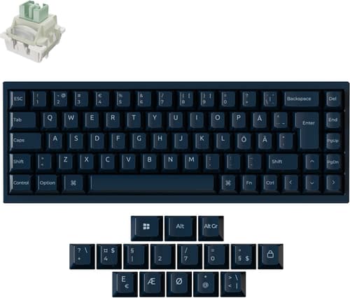 Keychron Q16 HE 65% 8K Wired Ceramic - Pelinäppäimistö - ilman numpadia - Pohjoismainen - Sininen