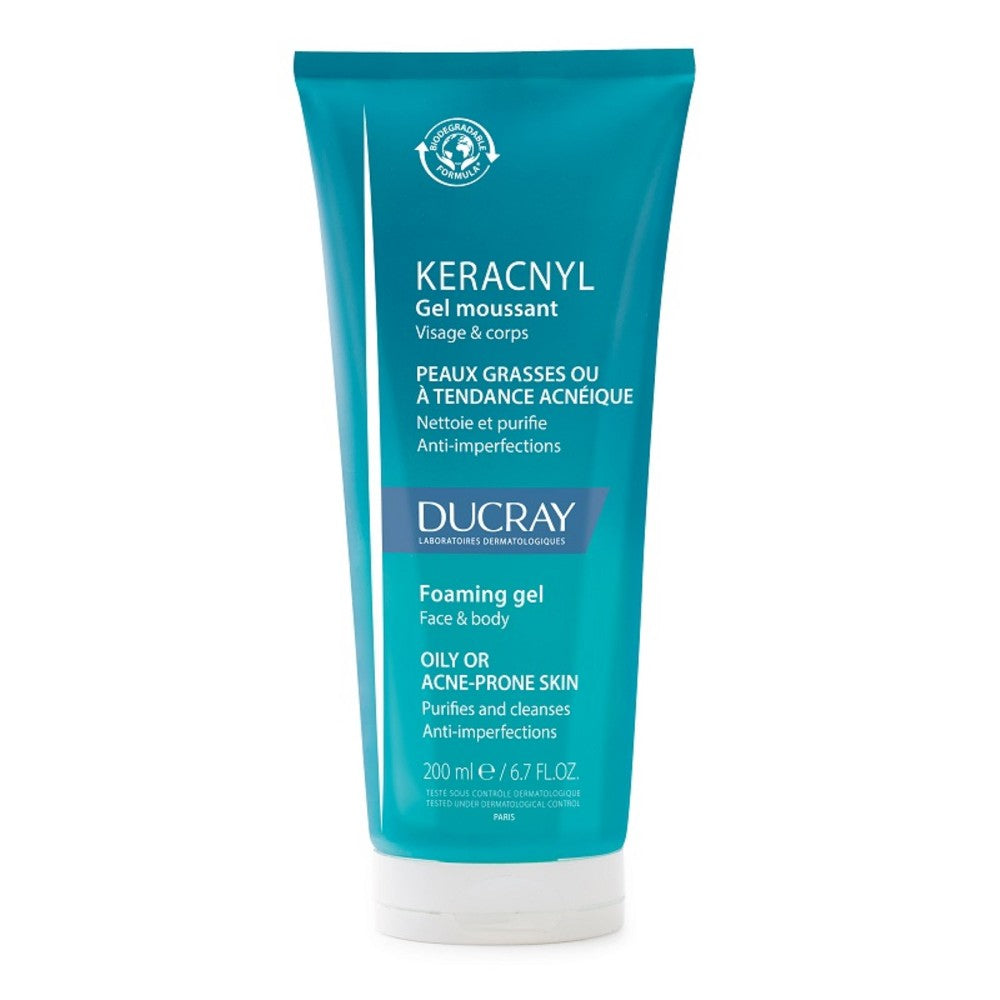 Ducray Keracnyl Foaming Gel Facial Cleanser Rasvoittuva iho 200ml