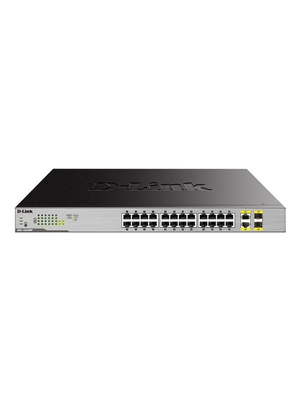 D-Link DGS-1026MP - 26-porttinen hallitsematon Gigabit PoE -kytkin, musta/harmaa