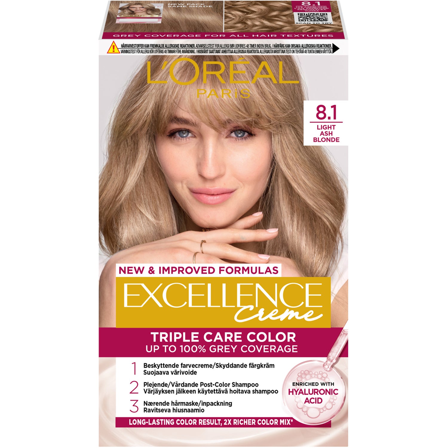 L'Oréal Paris L ́Oréal Paris Excellence Creme 8.1 Lys Askeblond - 1 pcs