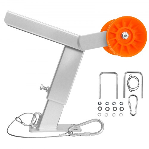 VEVOR Boat Trailer Winch Stand with Roller, Adjustable Height 365-548 mm, Boat Winch Mount with U-Bolts for 50.8-76.2 mm W x 76.2-101.6 mm H Trailer Tongue, Fit for Jet Ski, Sailboat, Speedboat