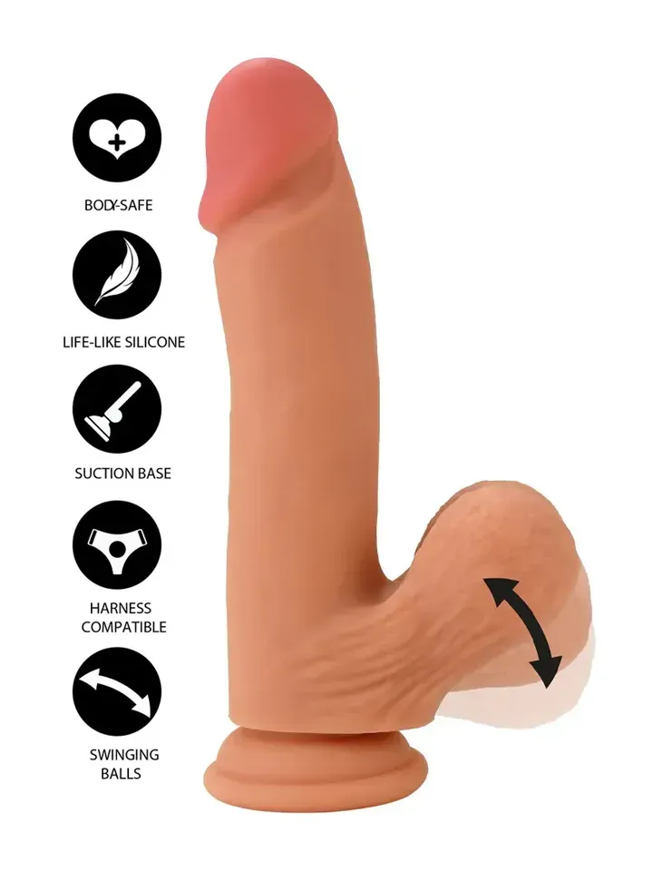 Realistic Dildo Liquid Silicone 21 cm Realisitinen dildo