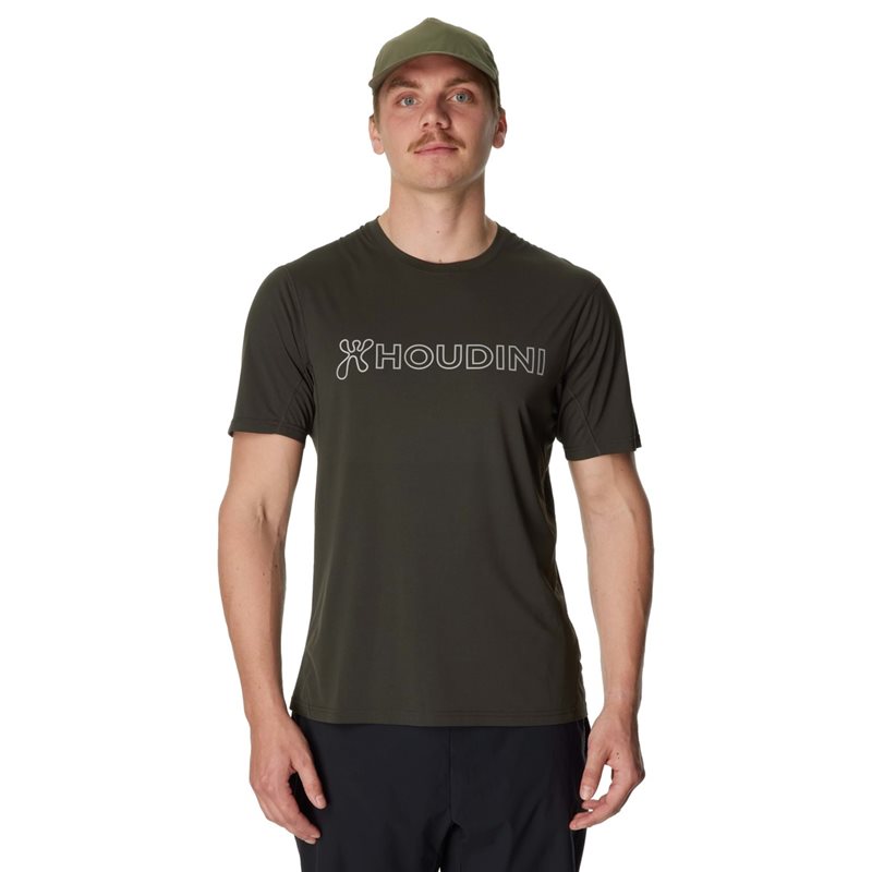 Houdini M's Pace Air Message Tee Green Illusion - M