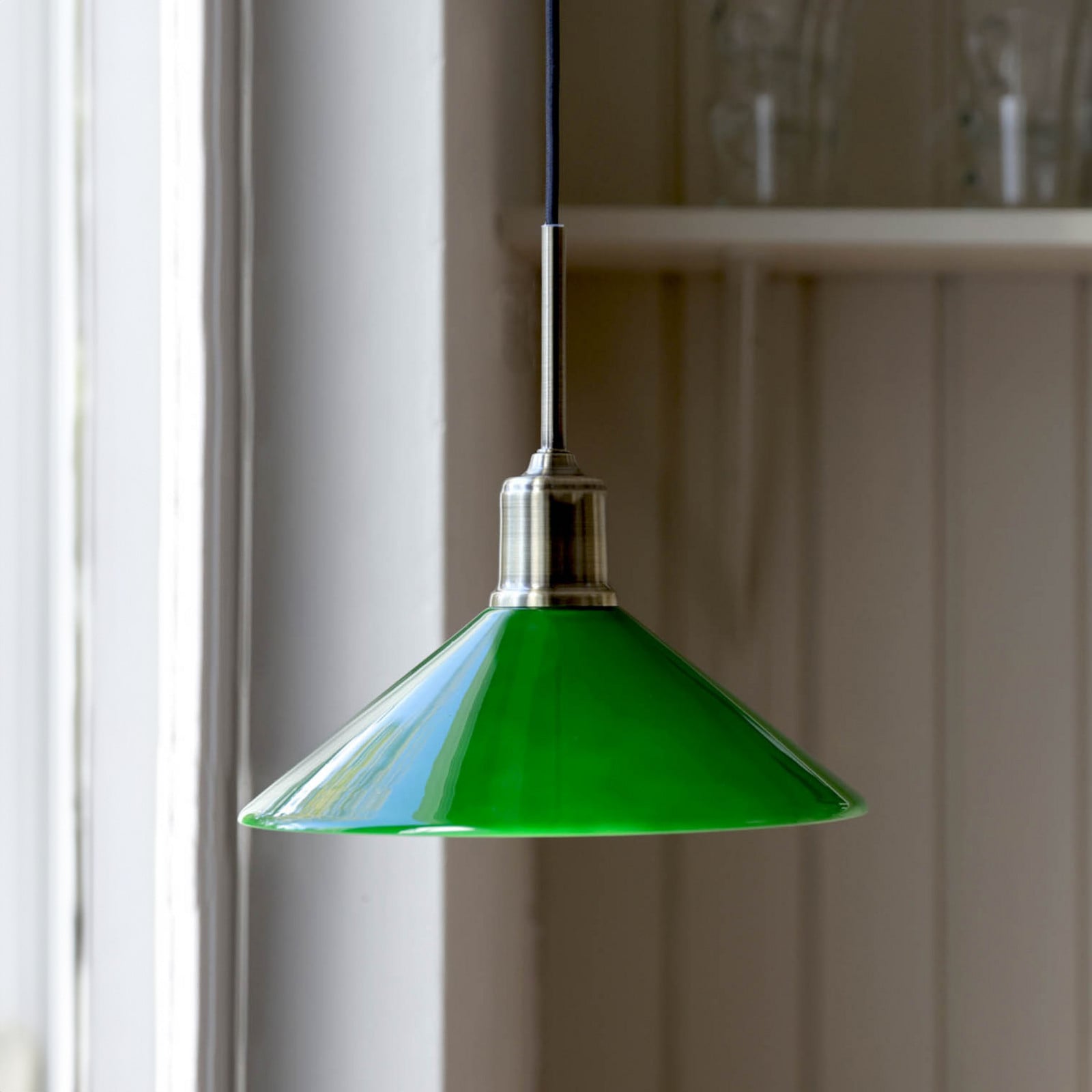 Vela Riippuvalaisin Antique Brass/Green - Markslöjd - Olohuone - Lasi - Yksilamppuinen