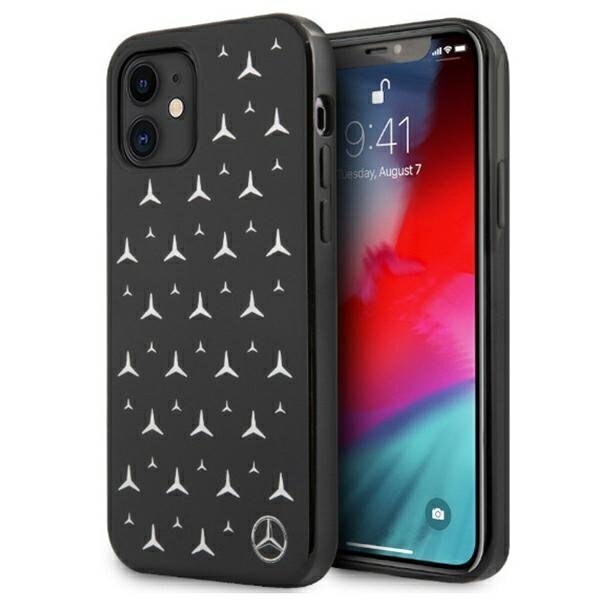 Mercedes Silver Stars Pattern Case for iPhone 11 / Xr - Black