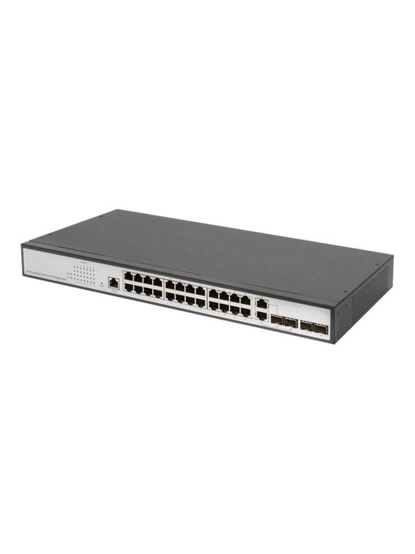 Digitus Dn-80221-3 Verkkokytkin Hallittu L2 Gigabit Ethernet (10/100/1000) Musta, Harmaa