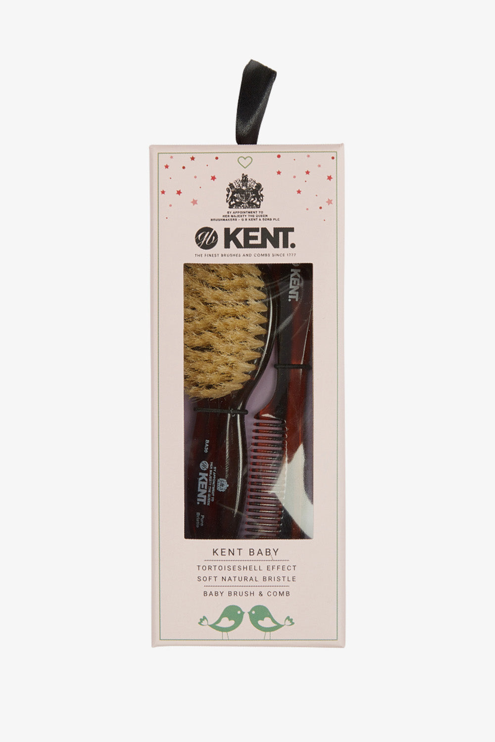 Kent Brushes Soft Natural Bristle Baby Brush and Comb Set