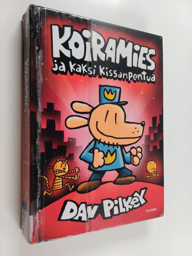 Koiramies ja kaksi kissanpentua
