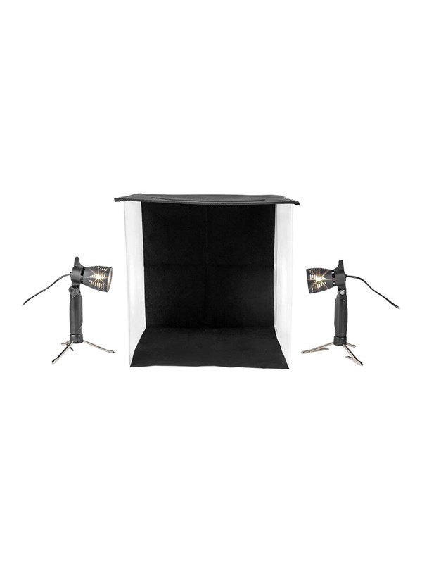 Nedis Photo Studio Sarja | 400 lm | Kokoontaitettava | Tausta sisältyy | Matkalaukku sisältyy | Musta