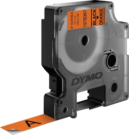 DYMO D1 Durable 12 mm x 3 M, Black on Orange