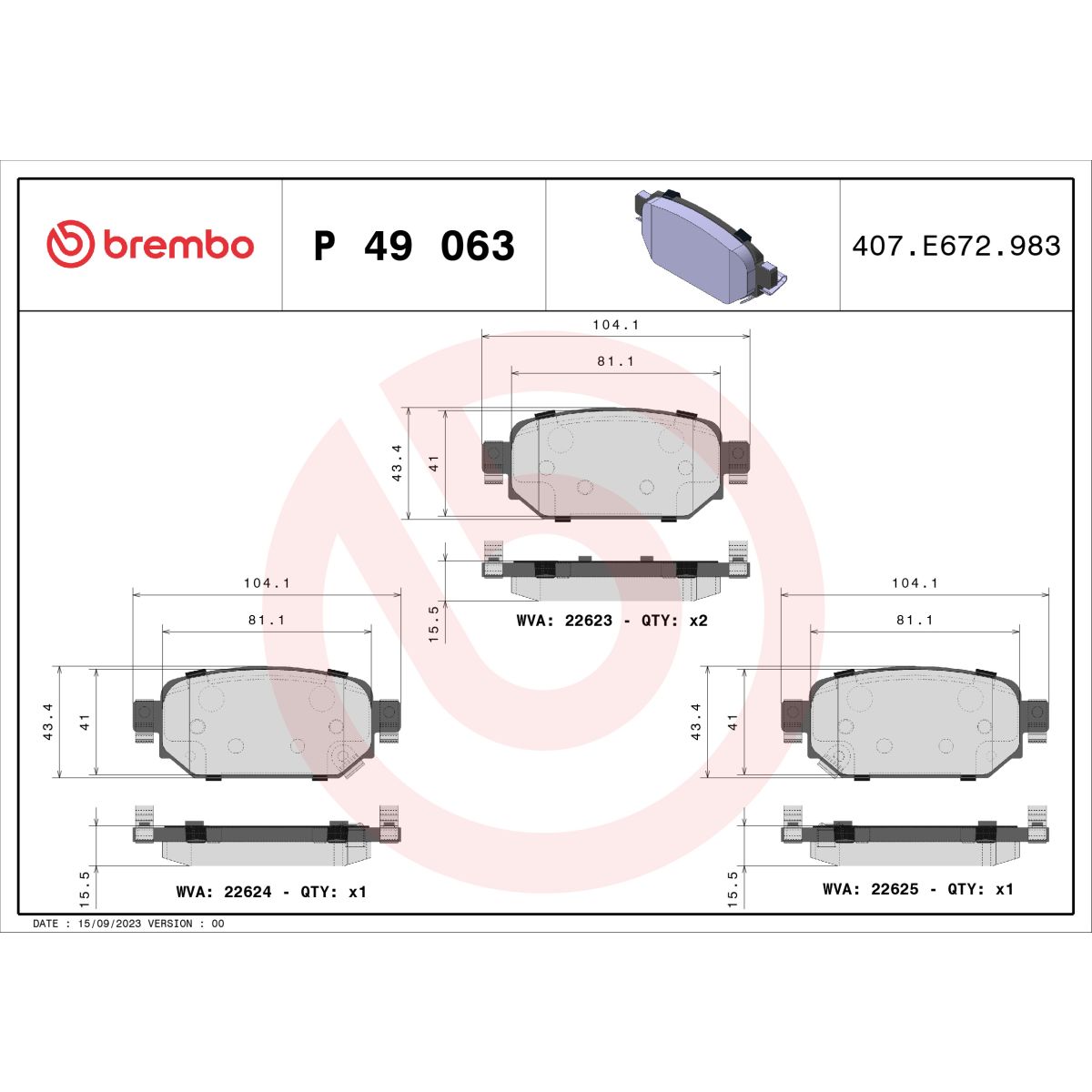 Jarrupalat, levyjarru BREMBO P 49 063