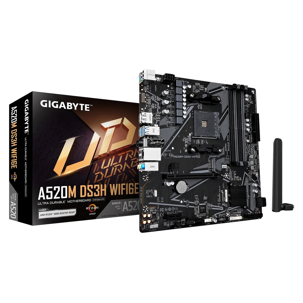 Gigabyte A520M DS3H WiFi 6E AM4 mATX -emolevy