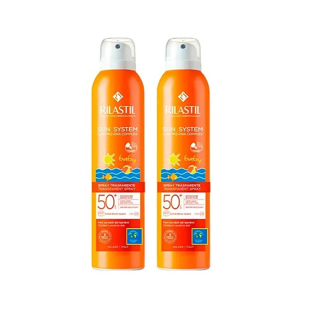 Rilastil Aurinkosuojajärjestelmäsuihke lapsille läpinäkyvä tuplapakkaus 2 x 200 ml