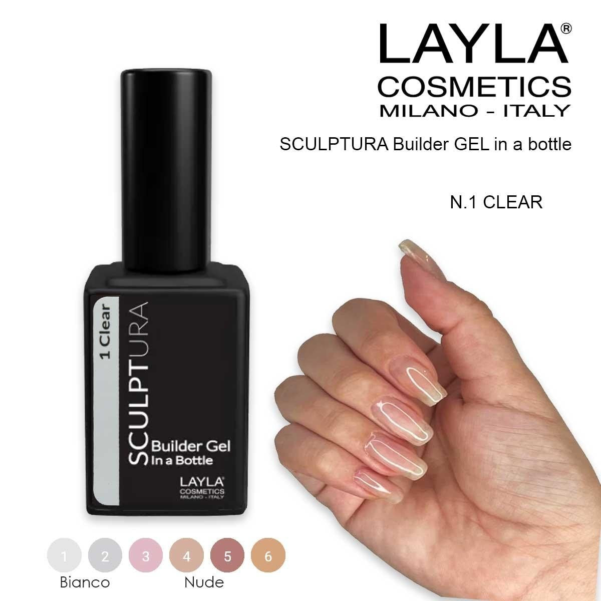 Layla Sculptura Builder Gel N. 1 Läpinäkyvä