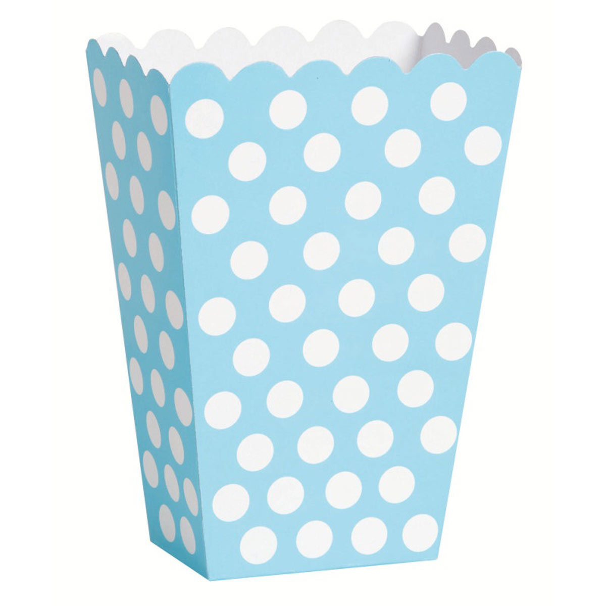 Pienet popcorn-rasiat - Vaaleansininen, valkopilkullinen, 8kpl
