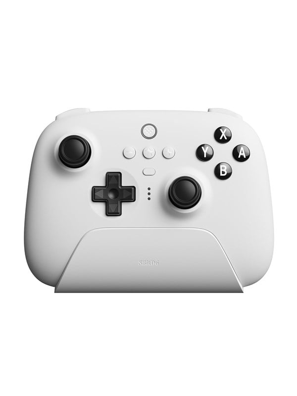 8BitDo Ultimate Bluetooth Controller w/ Charging Dock - Valkoinen - Wireless - Nintendo Switch