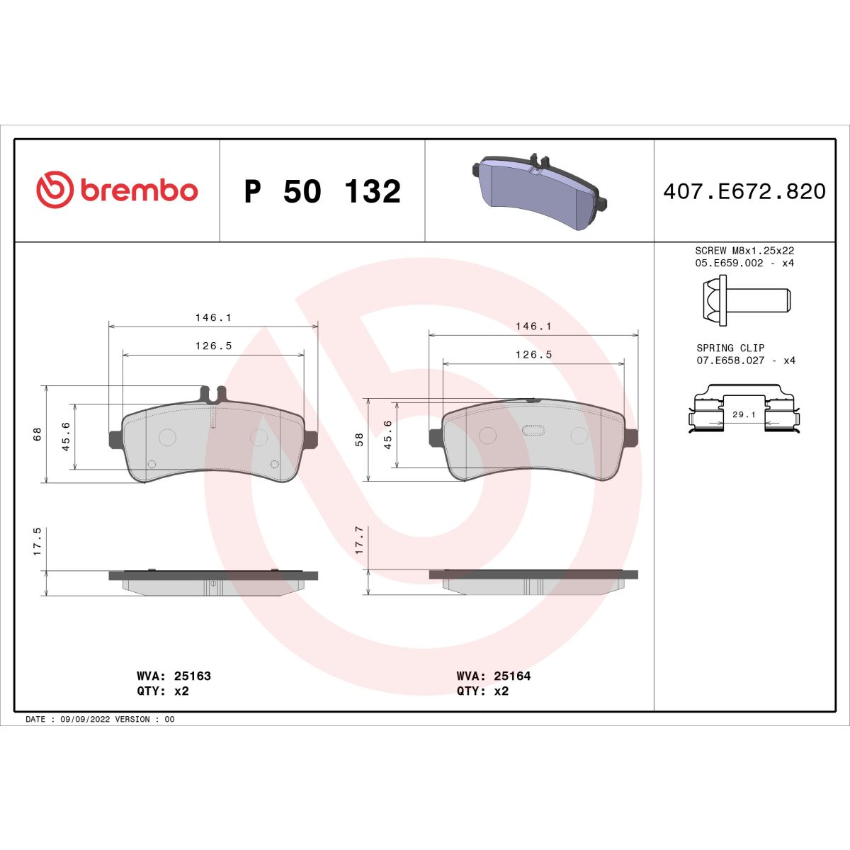 Jarrupalat, levyjarru BREMBO P 50 132