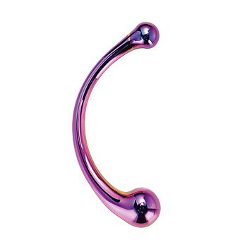Dream Toys - Curved Wand tupladildo, kaareva, tyylikäs, lasinen