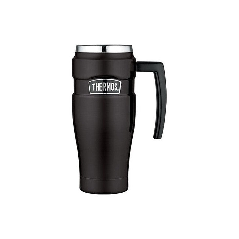 Thermos Style Vedenpitävä termospullo kahvalla - mattamusta 470 ml