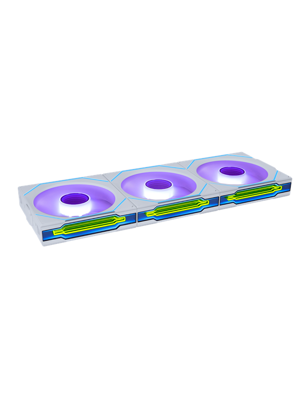 Lian Li UNI Fan INF 120 (3-pack) - Reverse blade - Kotelotuuletin - 120mm - Valkoinen RGB LED valolla - 32 dBA