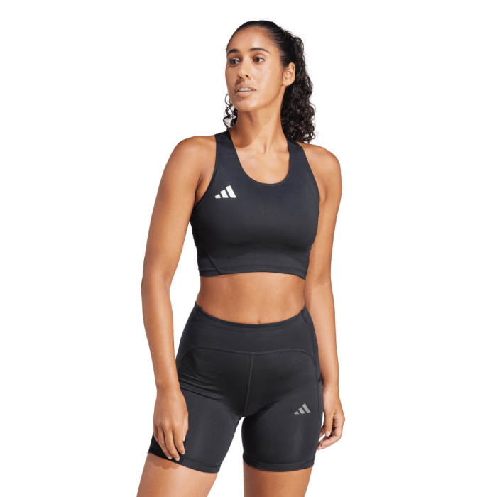adidas Adizero E Crop Top Naisille XS Musta - Kevyt juoksusinglet mukavuuteen ja suorituskykyyn
