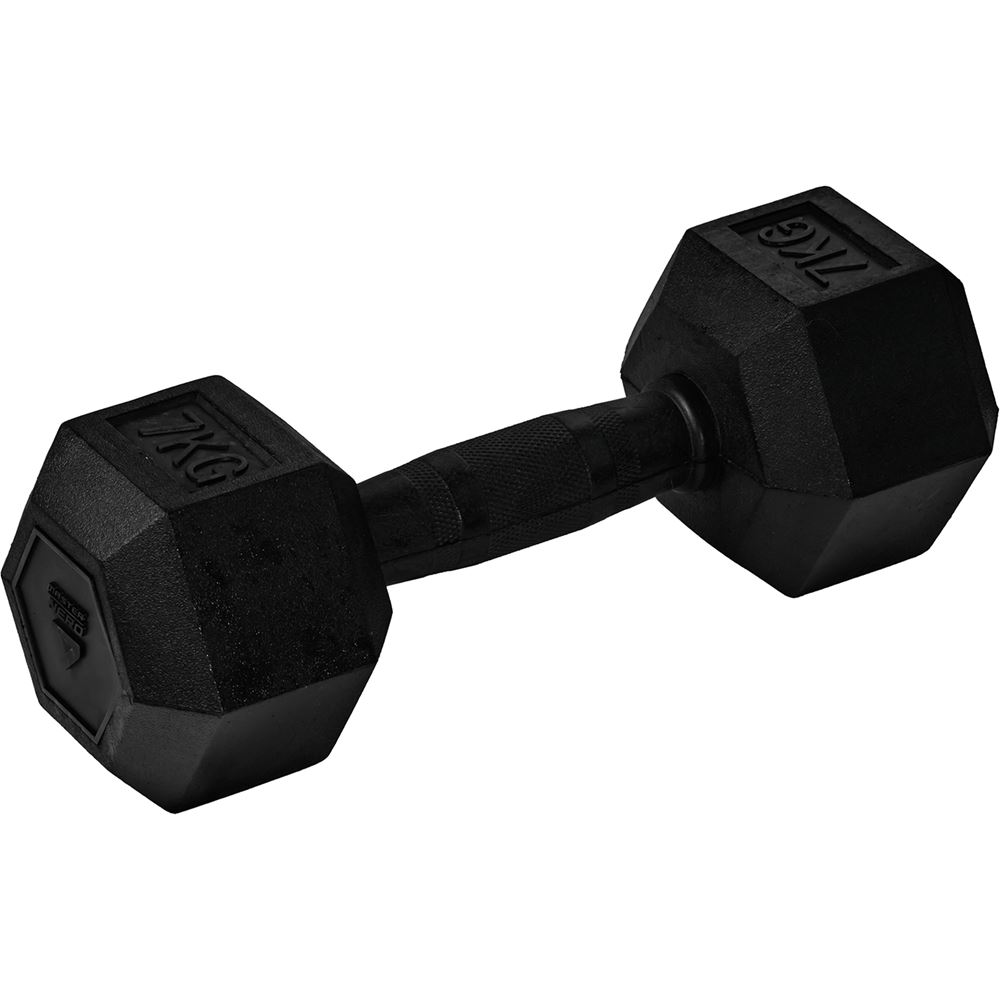 Master Fitness Nero Rubber Coated Hex, Hex hantlar - 7 kg