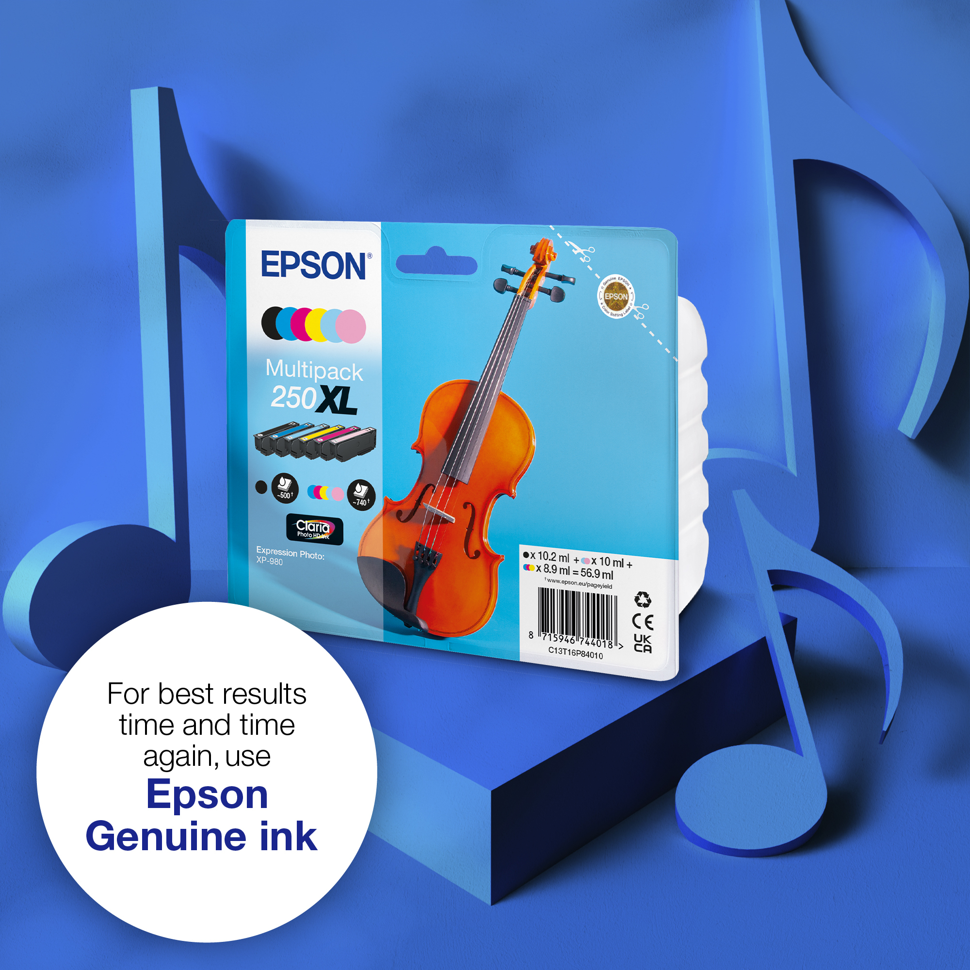 Epson 250XL Multipack - 6-pack - XL - black yellow cyan magenta light cyan light magenta - original - ink cartridge