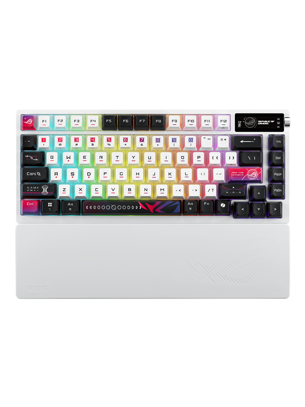 ASUS ROG Azoth X 75% Wireless DIY Custom RGB - Pelinäppäimistö - ilman numpadia - Pohjoismainen - Valkoinen