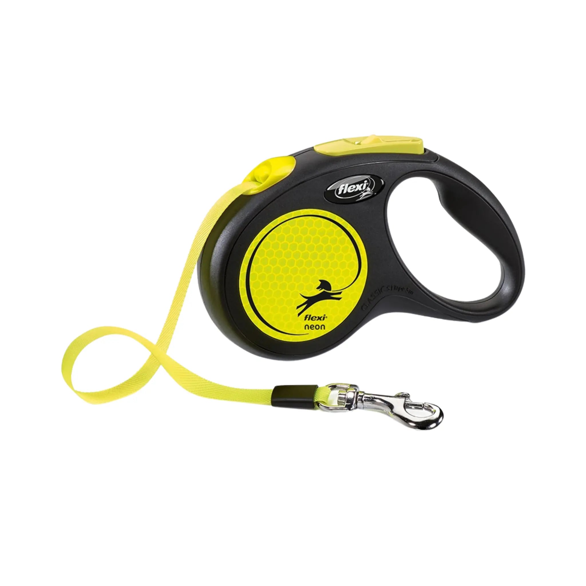flexi New NEON kelatalutin L, 5 m, musta/neonkeltainen