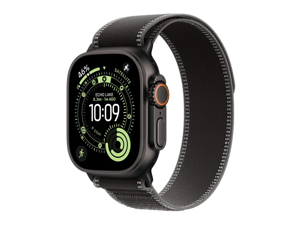 Apple Watch Ultra 3 GPS + Cellular 49mm Black Titanium Case with Black/Charcoal Trail Loop - M/L