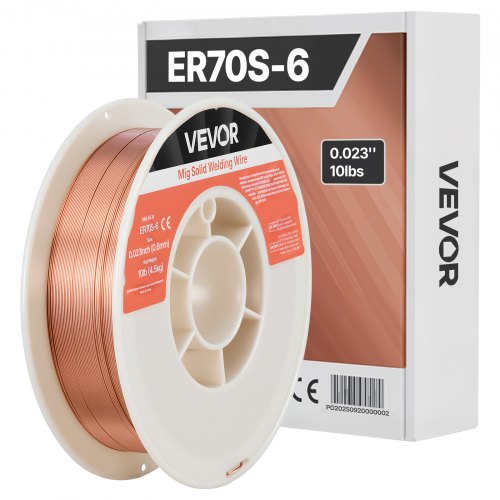 VEVOR Solid MIG Welding Wire, ER70S-6 0.6mm 4.5kg, Low Spatter Mild Steel Welding Wire with High Deoxidizers for All-Position Gas Shielded Welding