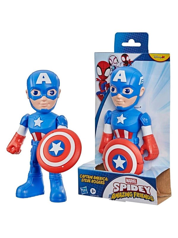 Supersuuri Kapteeni Amerikka -toimintahahmo 23 cm Spidey & His Amazing Friends