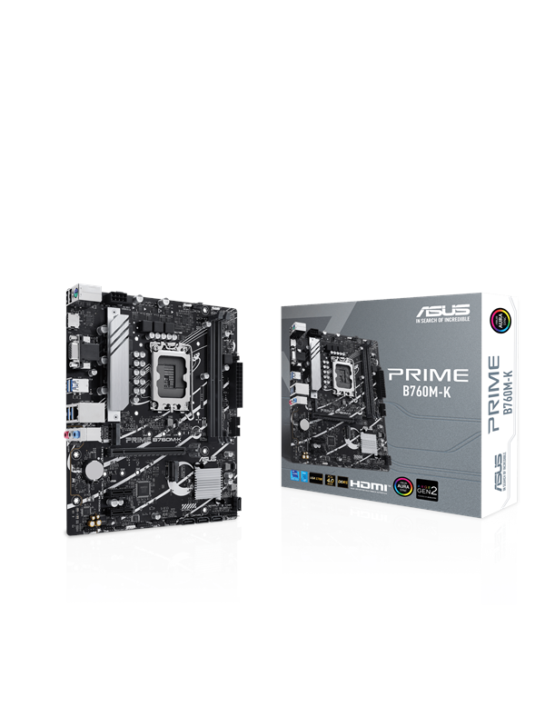 ASUS PRIME B760M-K (V2) Emolevy - Intel B760 - Intel LGA1700 - DDR5 RAM - Micro-ATX