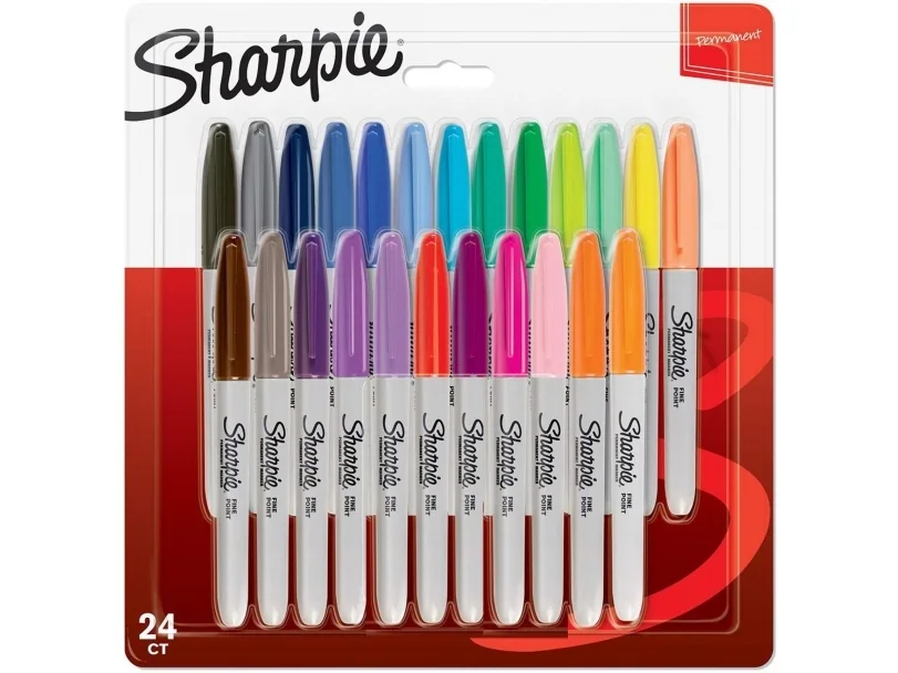 Sharpie -permanenttitussit | Kapea kärki | Värilajitelma | 24 kpl
