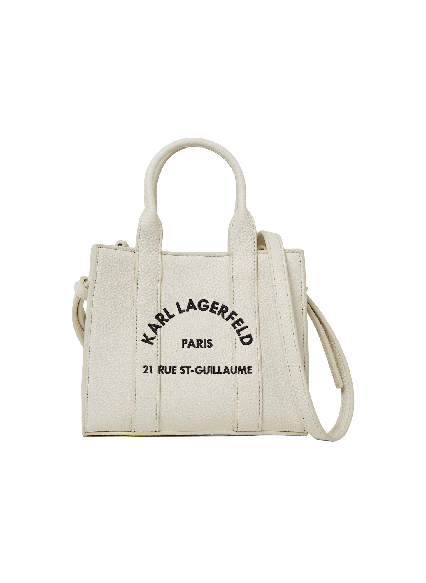 Karl Lagerfeld Käsilaukku 'Rue St-Guillaume'  musta / valkoinen