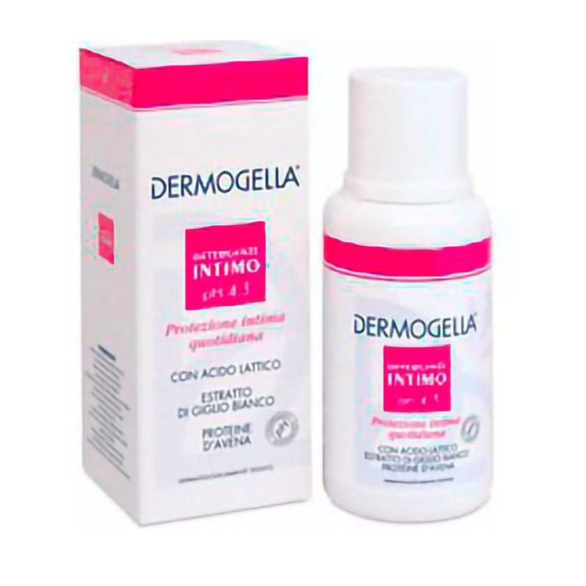 Dermogella Intiimipuhdistusaine maitohapolla, valkoisen liljan uutteella ja kauraproteiineilla, pullo 200 ml