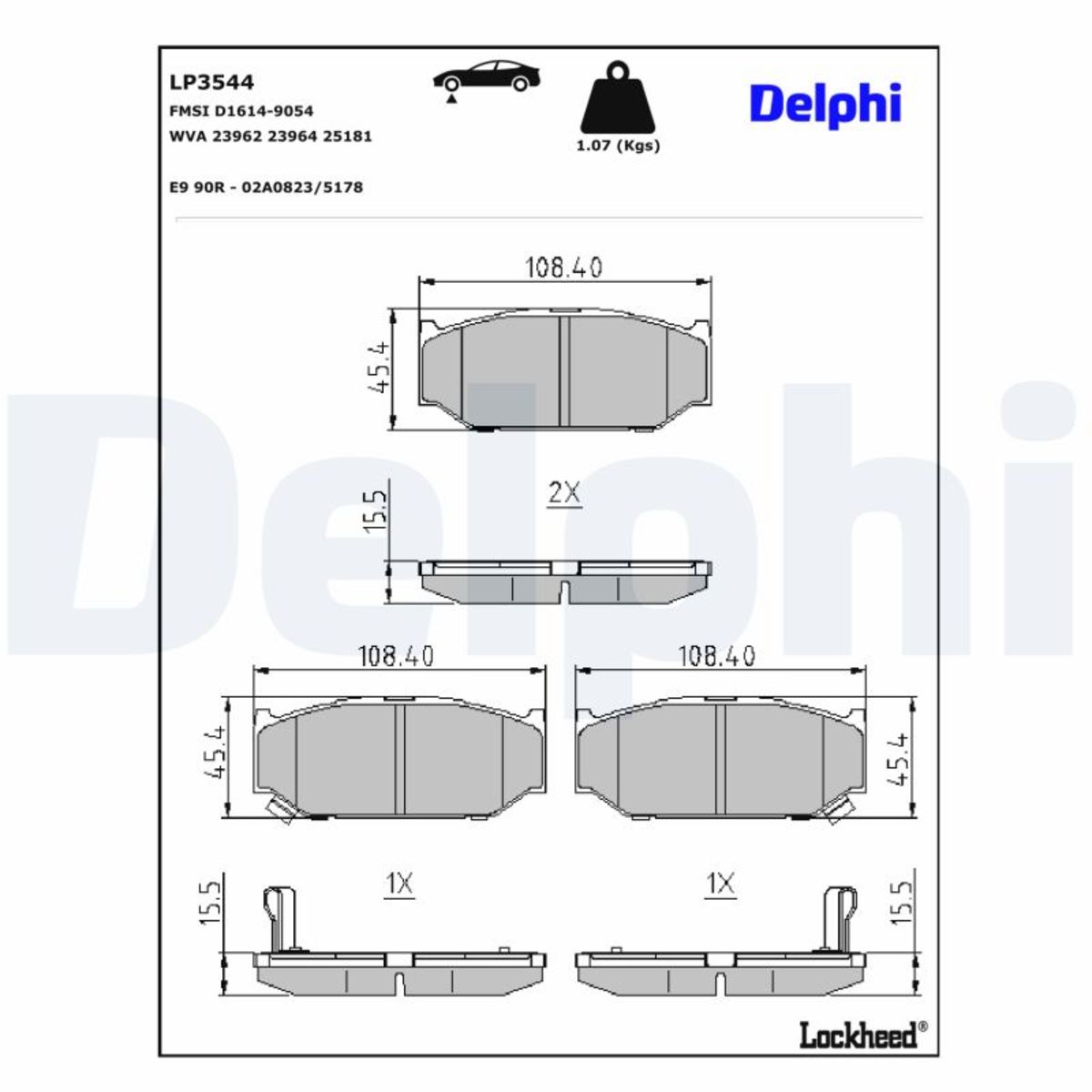 Jarrupalat, levyjarru DELPHI LP3544