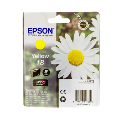 Epson 18 -mustekasetti, 3.3 ml, keltainen