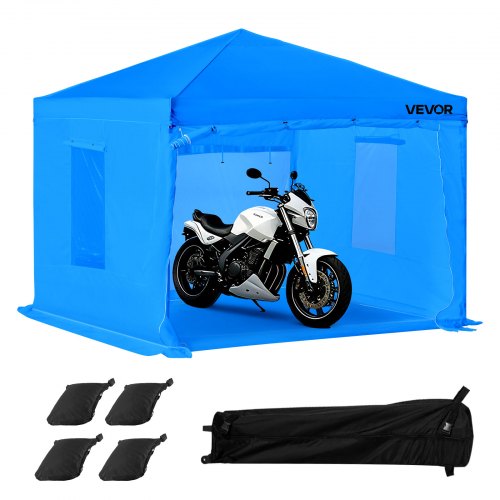 VEVOR Portable Paint Booth Tent, 2930 x 2930 x 1810mm Portable Garage Spray Tent, Waterproof Spray Booth with Foldable Frame Design & 2 Mesh Side Windows for Auto Parts, Furniture, Motorcycle