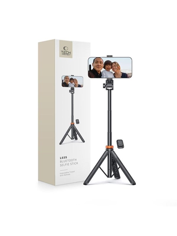 Selfie-tikku 4kom.pl 3w1 L03S Langaton Czarny
