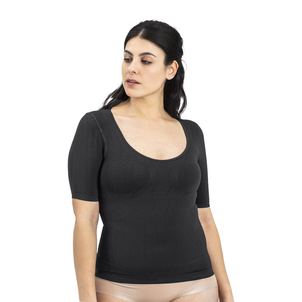 Solidea Silver Wave T Skin Pro Micromassage -kompressiopaita MUSTA 5XL